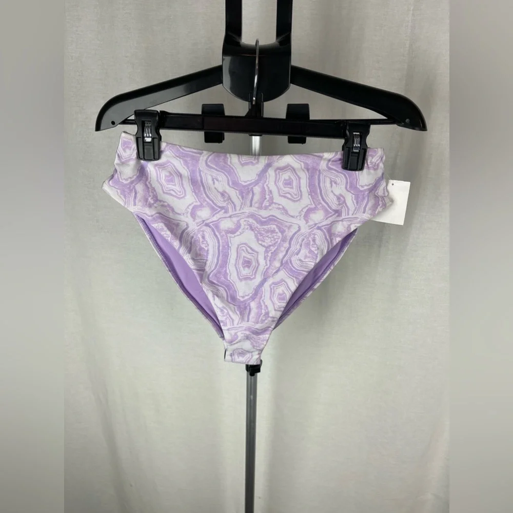 Topshop Purple Marbled High Waist Bikini Bottoms Size 8 NWT